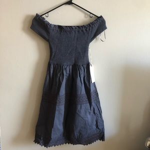 BNWT Harlow off the shoulder dress - charcoal blue